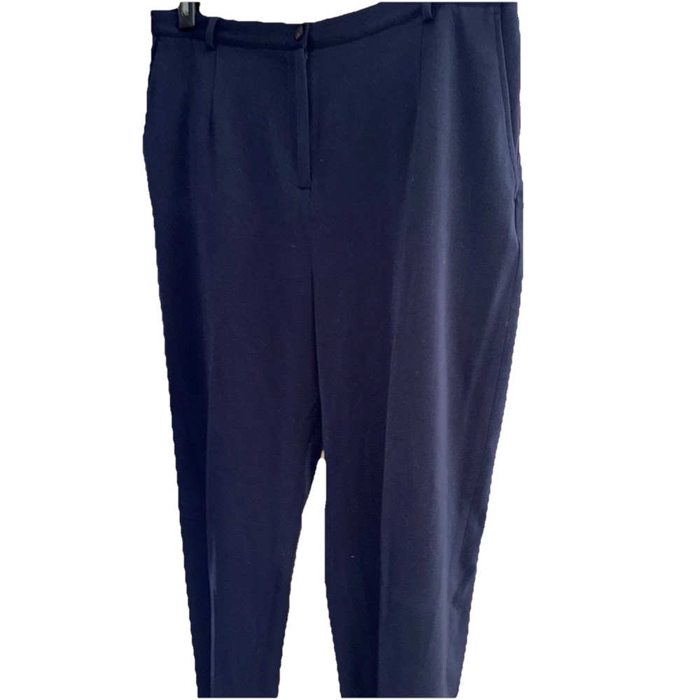 Appleseeds Womens 18 Navy Blue Straight Leg Dress Pants Elastic Stretch Work